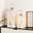 thumbnail image 3 of JHY DESIGN Wood and Metal Outdoor Candle Lantern Holder, Set of 2, 3 of 8
