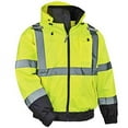 thumbnail image 2 of Ergodyne GloWear 8379 Type R Class 3 Fleece Lined Bomber Jacket, Lime, M, 2 of 4