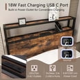 thumbnail image 6 of Costway Twin Bed Frame with Storage Headboard Charging Station 18W USB C Port Rustic Brown, 6 of 10