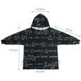 thumbnail image 7 of Math Equations Chemistry Symbols Black Pattern Blanket Hoodies for Kids 6-13YR Oversize Wearable Blanket Hoodies for Boys Girls Teens, 7 of 7