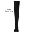 thumbnail image 2 of BLISSFUL STEP Women's Boots Round Toe Block Heel Over Knee High Faux Suede Boots Black 5.5, 2 of 8