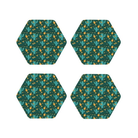 

Kdxio Pineapple And Cactus Funny Coasters 4 Pcs Leather Coasters Housewarming Gifts Protect Furniture from Water Marks Scratch and Damage