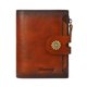 thumbnail image 1 of Billetera Blucoay bifold con bloqueo RFID, cuero marrón, compacta, 1 of 9