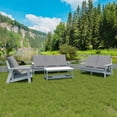 thumbnail image 3 of MAYEERTY 3 Seater Outdoor Garden Sofa with Cushion,Courtyard camping sofa Set for Porch, Poolside, Terrace, and Yard，Gray, 3 of 5
