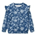thumbnail image 5 of DISNIMO Flower Printed Pullover for Toddler Girl Crewneck Sweatshirt Long Sleeve T-Shirts Fall Winter Hoodies 1-2 Years, 5 of 7
