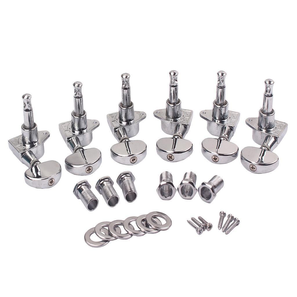 LeeQinersw 1 Set 3L3R Guitar String Tuning Pegs with Strings for Acoustic Electric Guitar