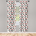 thumbnail image 5 of Ambesonne Mid Century Window Curtains, Retro Space Design, Each 28" W x 63" L, Slate Blue Red Black, 5 of 5