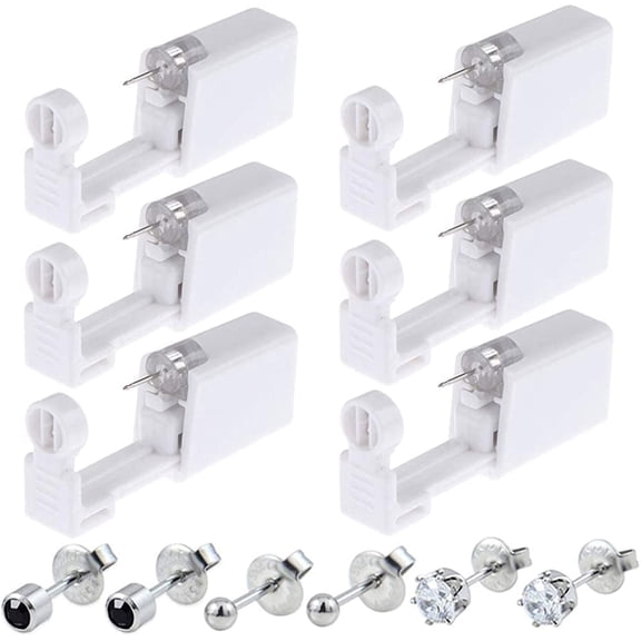 Ear Piercing Gun - Silmy 6 Pack Ear Piercing Kit Disposable Self Ear Piercing Gun with Ear Stud and Clean Tool Pierce Kit Tool for Nose Studs Cartilage Tragus Helix Piercing Gun By PULMCheerger
