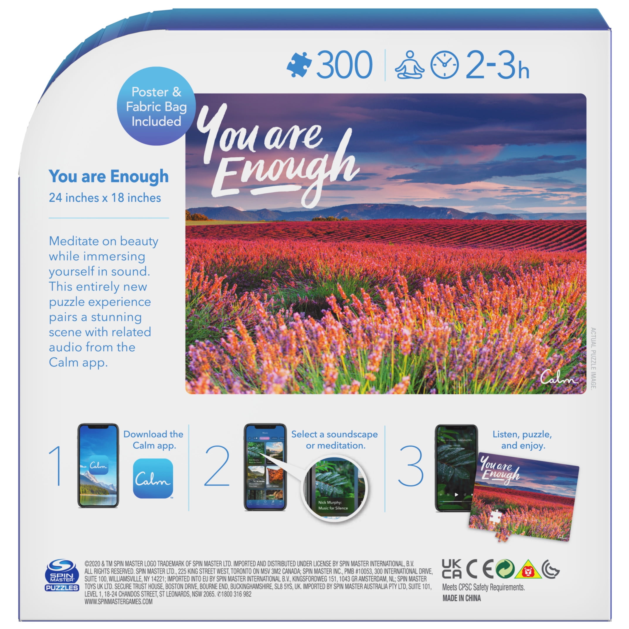 300-Piece Calm Jigsaw Puzzle and Storage Bag, You Are Enough