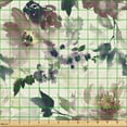 thumbnail image 2 of Ambesonne Floral Fabric by the Yard, Watercolor Nature Art Floral, 2 Yards, Ivory Dark Mauve, 2 of 5