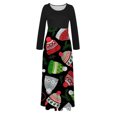thumbnail image 4 of Vestidos de Navidad Para Mujer Estampado de Manga Larga Cuello Redondo Vestido Largo Playa Casual Maxi Sundress Odeerbi ODB202969, 4 of 6