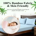 thumbnail image 2 of Bamboo Viscose Fitted Sheet 1 Pack Twin Size Only,400 Thread Count,8-16" Deep Pocket,Bottom Sheet Colorfast Soft & Silky & Breathable(1 Fitted Sheet Only, Sky Blue, Twin), 2 of 8