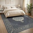 thumbnail image 3 of ODIKA 8'x10' Washable Area Rug Ornamental Faded Motifs Distressed Large Vintage Traditional Playful Expressive for King Size Bedroom Under Bed, Master Suite, Non-Shedding, Easy Care, 3 of 7
