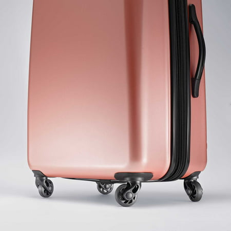 American Tourister Moonlight Hardside Large Checked Spinner Suitcase - Rose Gold