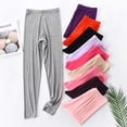 thumbnail image 3 of Minnieouse Ropa interior de mujer, mallas, pantalones térmicos elásticos de Color sólido, transpirables, cómodos, capa base de otoño, Ropa interior café morado, 3 of 6