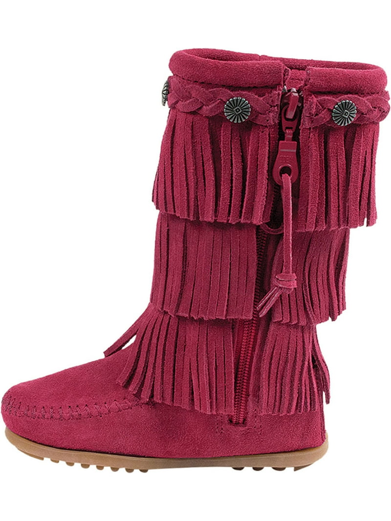 minnetonka 3 layer fringe boot (toddler/little kid/big kid
