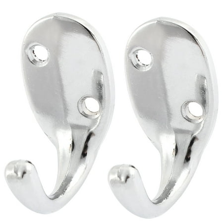 Uxcell 2pcs Bedroom Bathroom Wall Mount Towel Hooks Clothes Hat Hanging Hooks