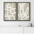 thumbnail image 2 of IDEA4WALL Framed Canvas Print Wall Art Set Mid-Century Duotone Tan & White Paint Strokes Digital Art Abstract Shape Retro Art Modern Wall Decor Minimal Artwork for Home Decor -, 2 of 5