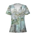 thumbnail image 3 of Naloa Vintage Rose1 Print T-Shirts Short Sleeve V Neck Tees for Women Fashion Tops Trendy Lightweight Soft Casual Summer Outfits Clothes, 3 of 5
