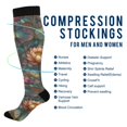thumbnail image 2 of FORMRS Womens Knee High Socks Casual Long Thick Travel Daily Wear, 1 Pair, Abstract Water Lilies Pattern, 2 of 6