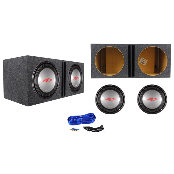 (2) Alpine SWR1522D 15" 4000W Competition Car Subwoofers+Vented Sub