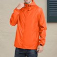 thumbnail image 4 of JUMESG Mens Jacket Men's Windbreaker with Lining Long Sleeves Waterproof Hoodie Jacket,Orange XXL, 4 of 5