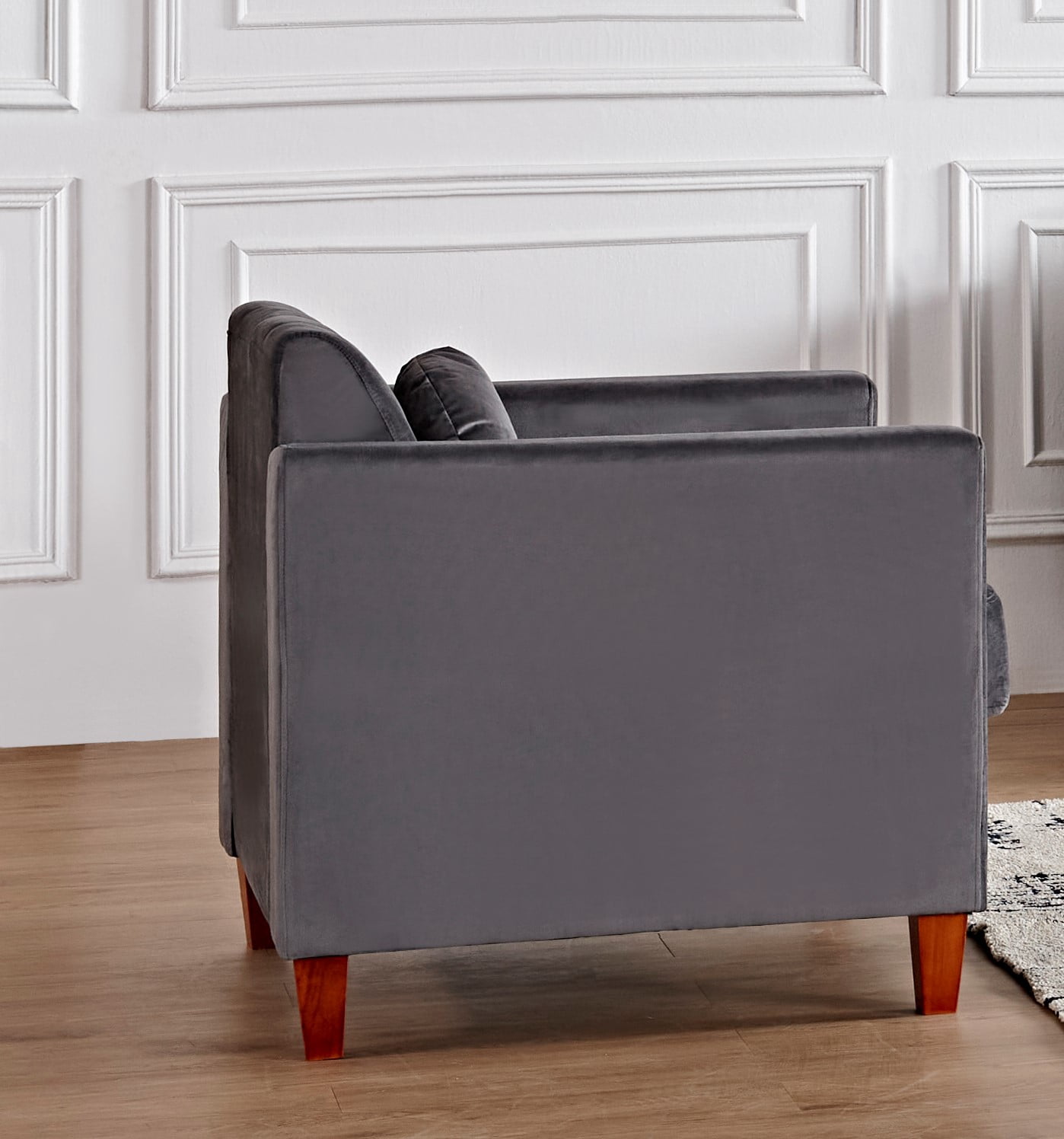 Uspridefurniture Gerame 32'' Wide Tufted Velvet Armchair -Gray