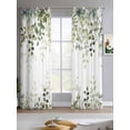 thumbnail image 2 of Sage Green Eucalyptus Leaves Sheer Curtains 84 Inch Length 2 Panels Set for Living Room/Bedroom, Spring Botanical Floral Kitchen Curtains Grommet Semi-Sheer Curtains Window Treatments 42"x84"x2, 2 of 7
