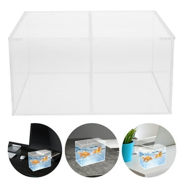 WHAMVOX Desktop Fish Tank Transparent Aquarium 13x6.5x10cm