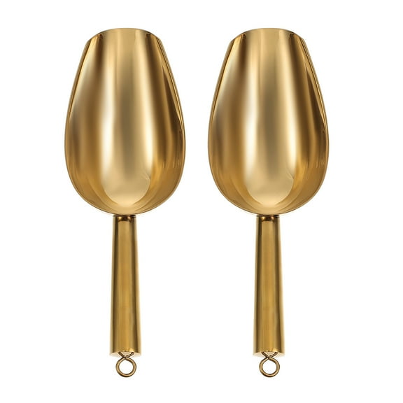 2 Pcs Stainless Steel Ice Scoops Set - Bar Ice Scoop for Kitchen, Party, and Beverage Service
