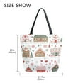 thumbnail image 5 of FORMRS Womens Canvas Tote Bag with Zipper Inner Pocket Shoulder Handbag, Red Nordic Christmas House, 5 of 7