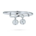 thumbnail image 2 of Bling Jewelry Jingle Bells Bangle Bracelet 925 Sterling Silver Bells Silver Plated, 2 of 7