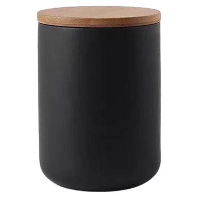 Matsuzay Tarro elegante para almacenamiento de alimentos, amplia aplicación, duradero, práctico y práctico, ligero y portátil Organizadores de utensilios de cocina negro medio