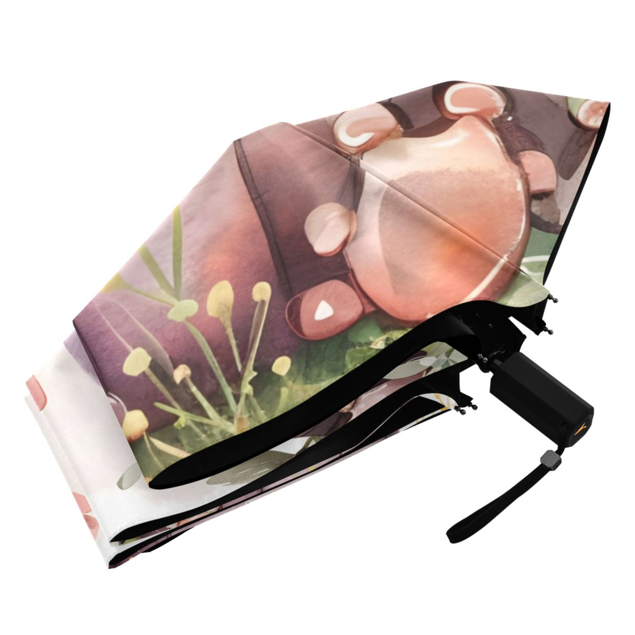 Little Princess Hippo Compact Sun Umbrella Windproof Travel Umbrellas for Rain Strong Portable UV Protection