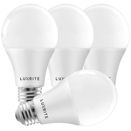 

Luxrite A19 LED Dimmable Light Bulbs 15W 100 Watt Equivalent 2700K Soft White 1600 Lumens E26 4-Pack