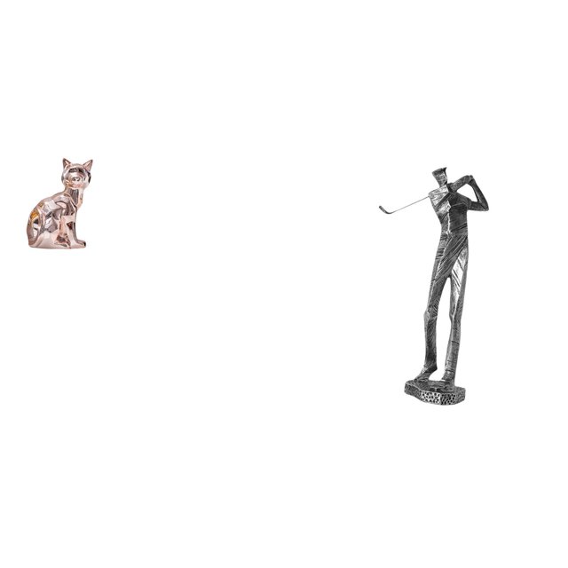 Estatua de gato golfista, figura decorativa, escultura animal, arte artesanal, adorno para chimenea, figura de juego, escultura de golfista para amant