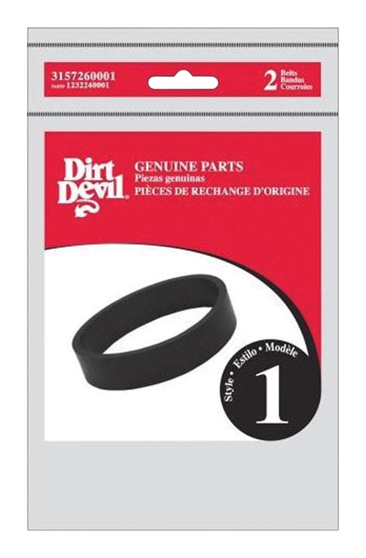 2 Dirt Devil Hand Vac Flat Belts for 1232240001 3157260001 Royal 501 503 Style 1 