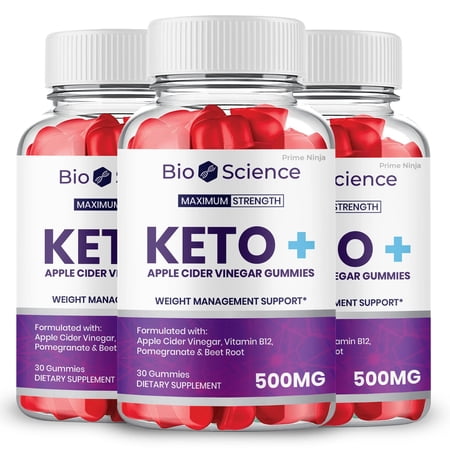 Bio Science Keto ACV Gummies, Maximum Strength, Original Powerful Formula (3 Pack)