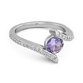 thumbnail image 2 of Stackable 925 Sterling Silver 0.10 Ctw Amethyst Anniversary Women Valentines Day Gifts Ring, 2 of 3