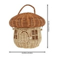 thumbnail image 2 of POINTERTECK Basket Storage Baskets Wicker Woven Lid Rattan Mushroom Home Lidded Picnic Portable Hamper Small Organizing Bucket, 2 of 5