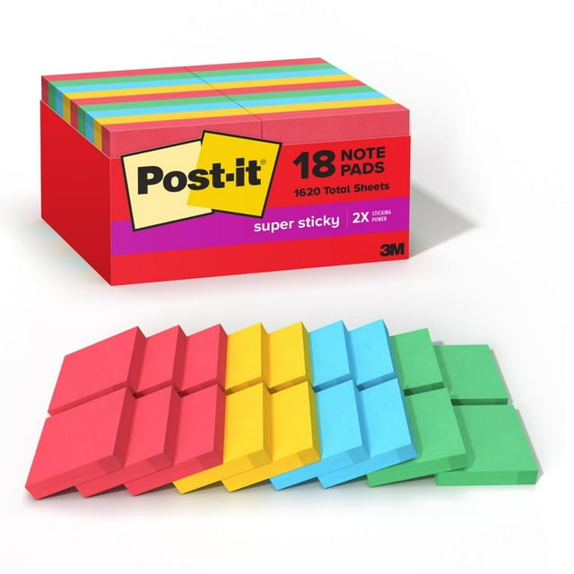 Sticky Notes Post-it Super Sticky 18 blocs de 4,76 x 4,76 cm