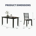 thumbnail image 2 of ZAFLY Solid Wood Dining Table Set, Rectangle Kitchen Table and Chairs for 6 Persons, Classic Dining Set with Linen Cushion Chairs for Dining Room - Grey, 2 of 6