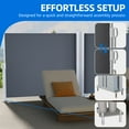 thumbnail image 6 of Double Side Awning 236''X 63'', Retractable Side Awning Folding Privacy Screen Privacy Fence, Waterproof UV-Resistant Privacy Awning Outdoor for Garden, Deck, Patio, Pools, Balcony, Gray, 6 of 9