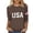 Coffee, variant on 250 Anniversary USA Shirts for Women American USA Print 250th Birthday T Shirts 1776-2026 3/4 Sleeve July 4th Tops