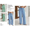 thumbnail image 7 of PRETTYGARDEN Women's Wide Leg Lounge Pants Summer Drawstring Elastic Waist Comfy Striped Bottoms Trendy Clothes, 7 of 7