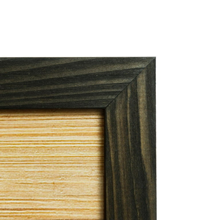 8x10 Grey Distressed Wood Frame, Charcoal Mat