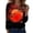 Red, variant on ASDFVBKG Womens Long Sleeve Tops Loose Fit Split V Neck Long Tunic Halloween Vintage Pumpkin Ghost Bat Witch Fall Blouses Saffron L