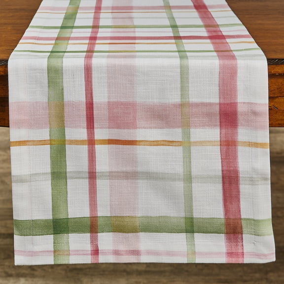Split P Bella Watercolor Plaid Table Runner 15" X 72"