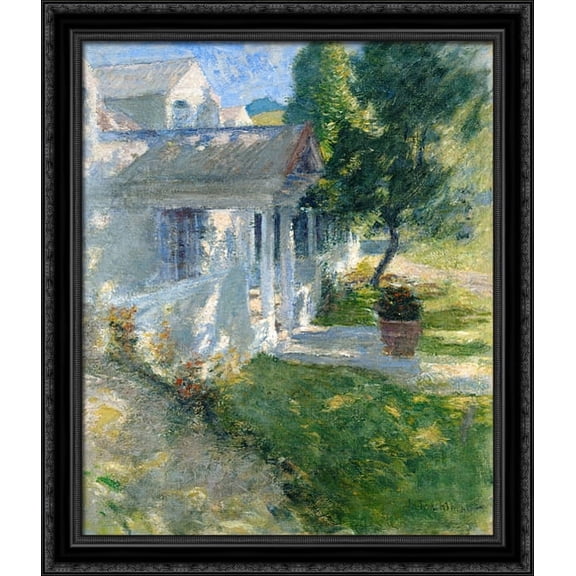 My House 28x32 Large Black Ornate Wood Framed Canvas Art by John Henry Twachtman