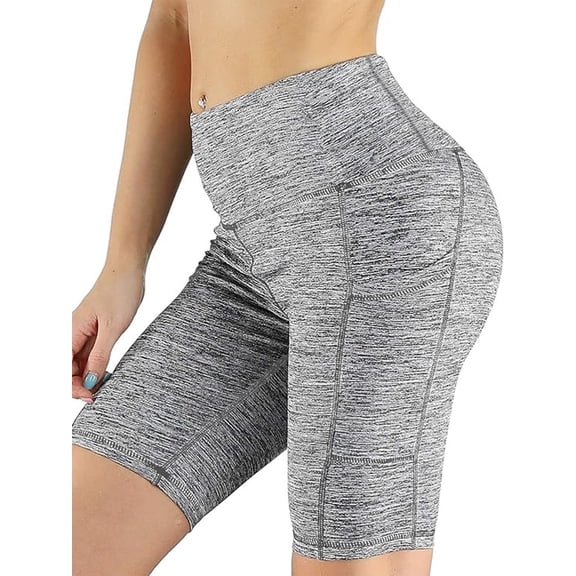 TRYSIL Women's Biker Shorts Inseam 8" High Waist Yoga pants Workout Gym Running Volleyball Spandex Shorts with Pockets